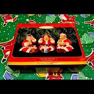 1999 Three Stooges Hallmark ornaments.